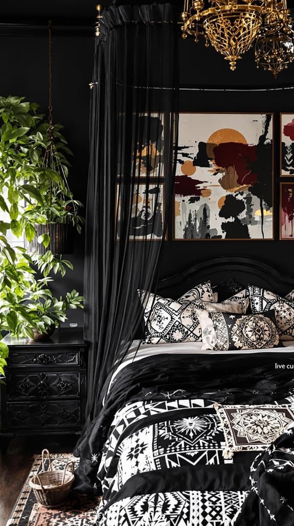 chic black bohemian furnishings