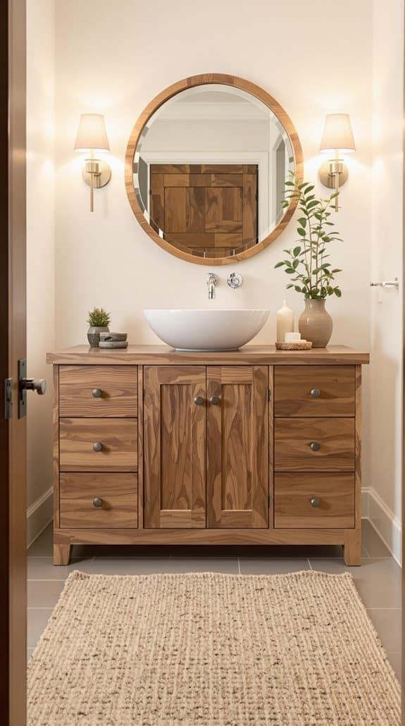 elegant natural wood vanity
