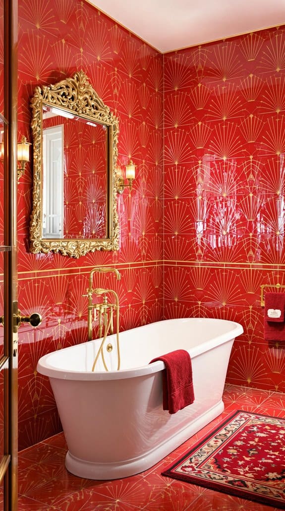 elegant red geometric design