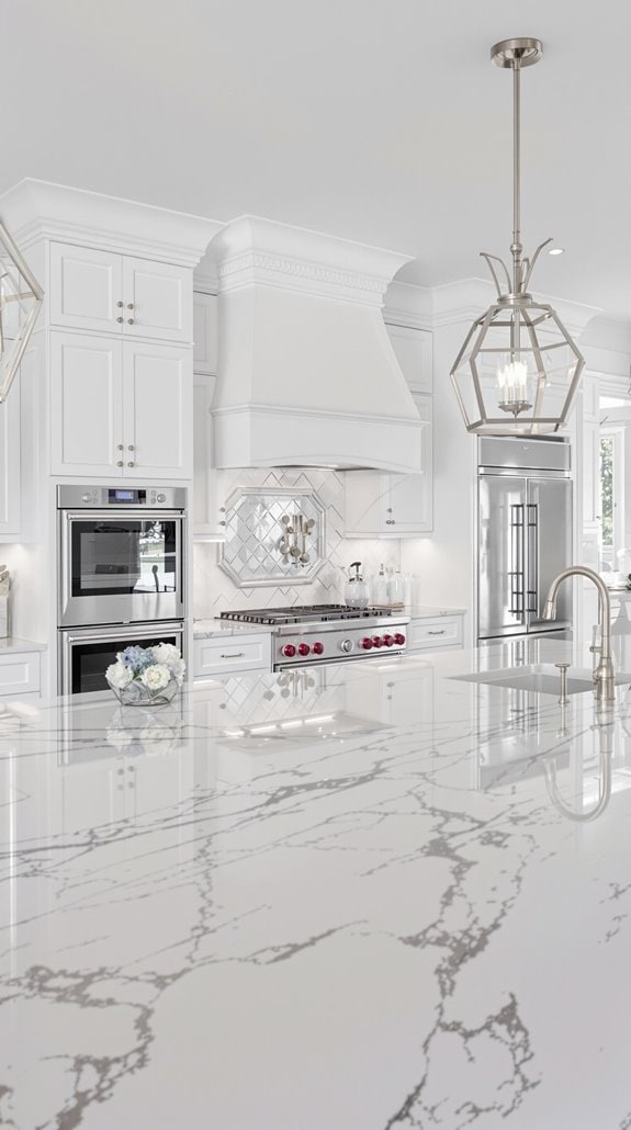 elegant white marble kitchen