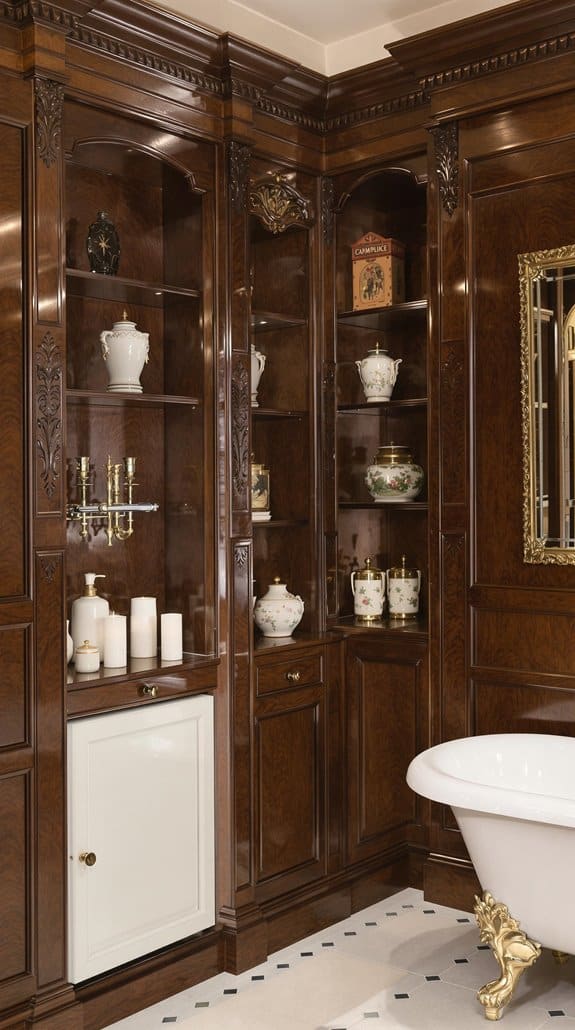 heritage panelling with shelves