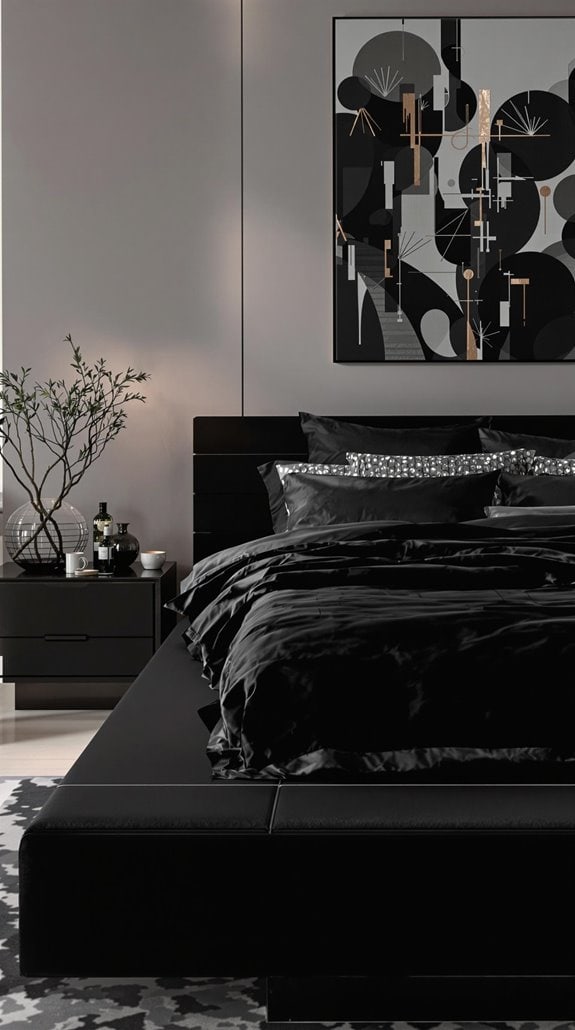 modern bold black beds