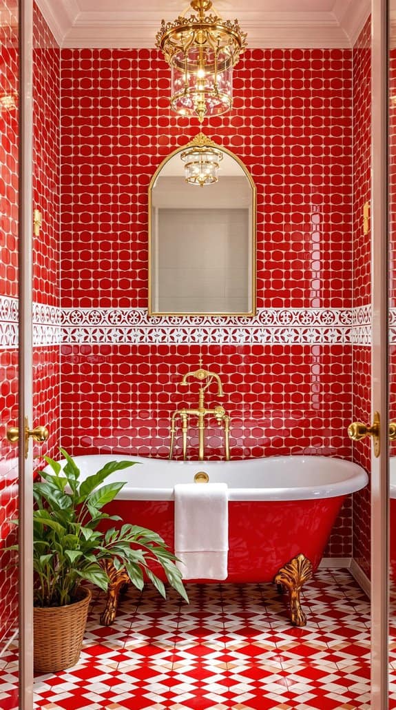 red and white tiles