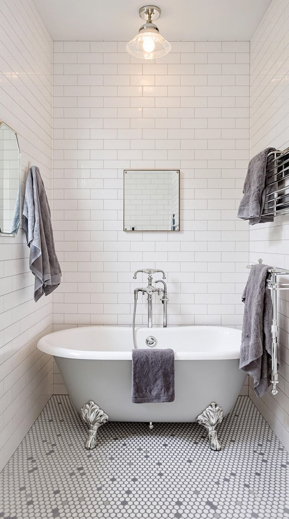 retro gray bathroom makeover