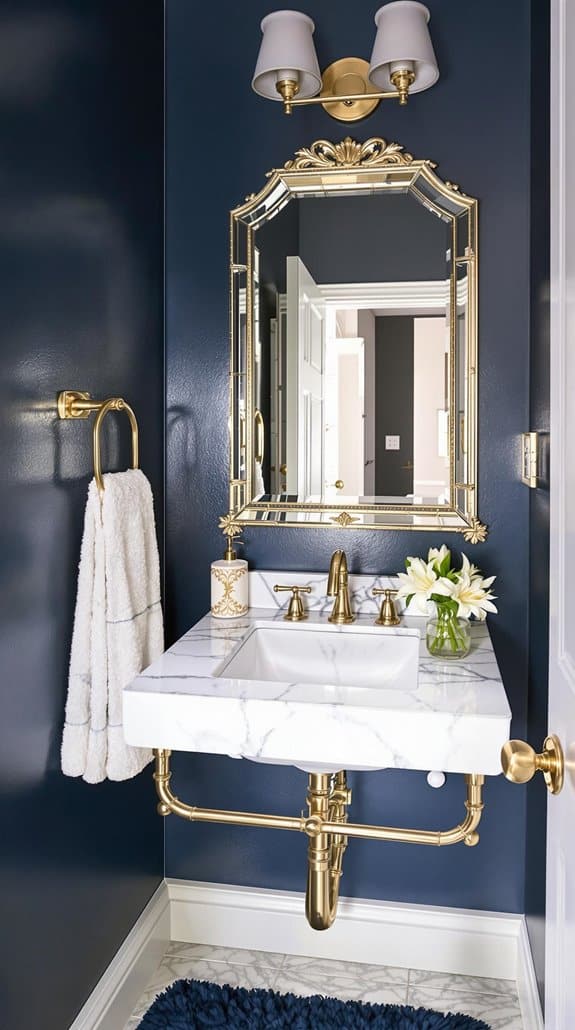 sophisticated navy and gold