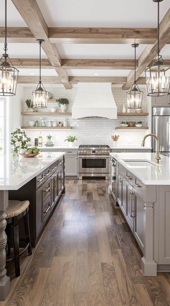 spacious kitchen with islands