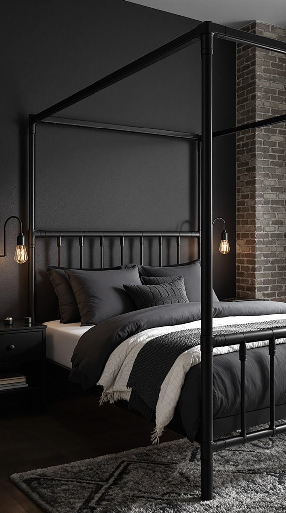 sturdy industrial black bedframes