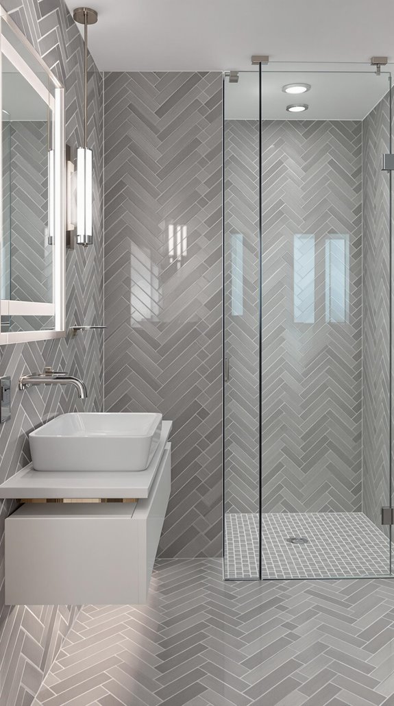 stylish herringbone tile design