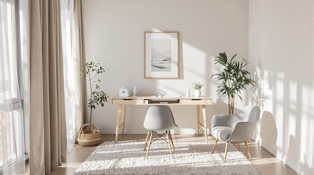 stylish japandi home office